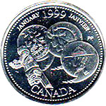 Canada 25 centavos 1999 moneda Canada 25 centavos 1999 moneda