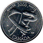 Canada 25 centavos 2000 moneda Canada 25 centavos 2000 moneda