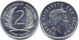 moneda Eastern Caribbean States 2 cents 2004 moneda Eastern Caribbean States 2 cents 2004