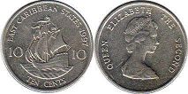 moneda Eastern Caribbean States 10 centavos 1997 moneda Eastern Caribbean States 10 centavos 1997