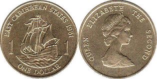 moneda Eastern Caribbean States 1 dólar 1981 moneda Eastern Caribbean States 1 dólar 1981