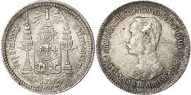 moneda Thailand Siam 1 saling 1908 moneda Thailand Siam 1 saling 1908
