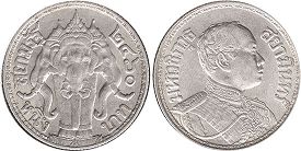 moneda Thailand Siam 1 saling 1919 moneda Thailand Siam 1 saling 1919